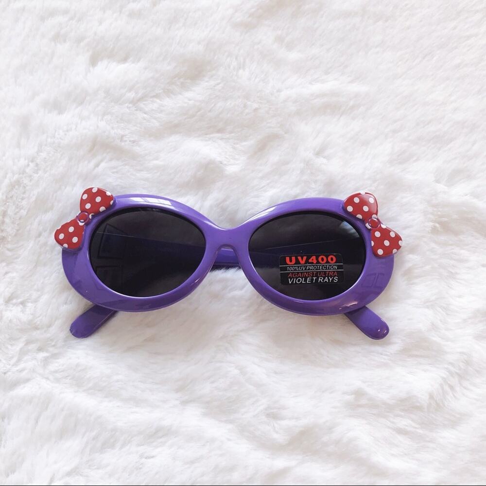 Everly Purple Toddler Girl Fashion Bow Sunglasses - Picture 2 of 8